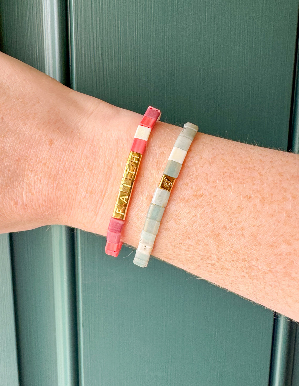 Faith Tile Letter Bracelet