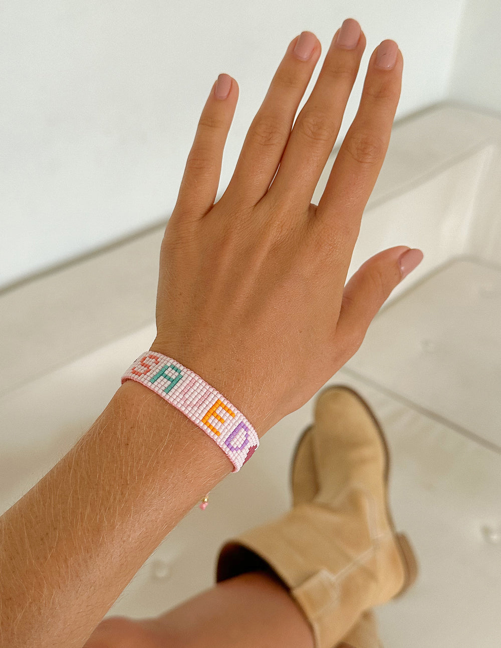 Saved Micro Bead String Bracelet